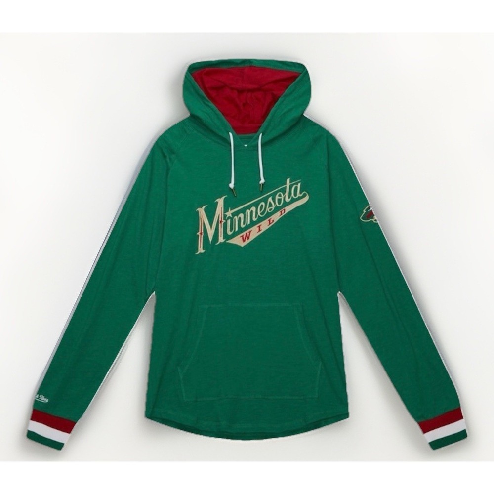 Minnesota Wild Mitchell & Ness Legendary Hoodie Pullover Men M Green Lightweight